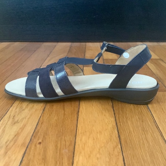 NIB Hotter Sol Navy Leather Women’s Gladiator Sandals - Size 10 - Picture 3 of 7